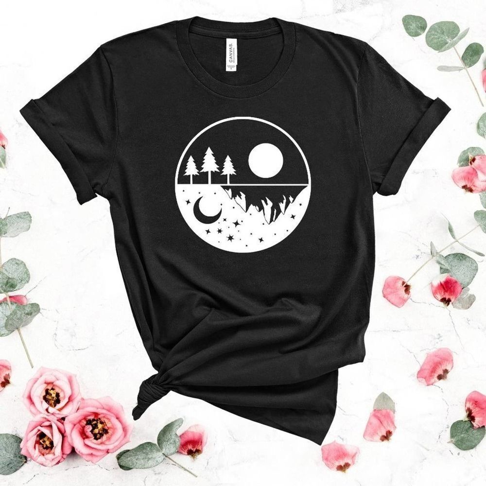 Camping Day & Night Sky Tee Shirt